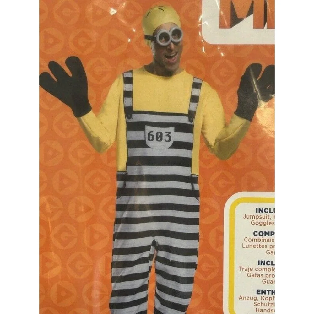 Despicable Me Jailed Minion Tom Costume Adult Size X-Large 46 48 New in Package
